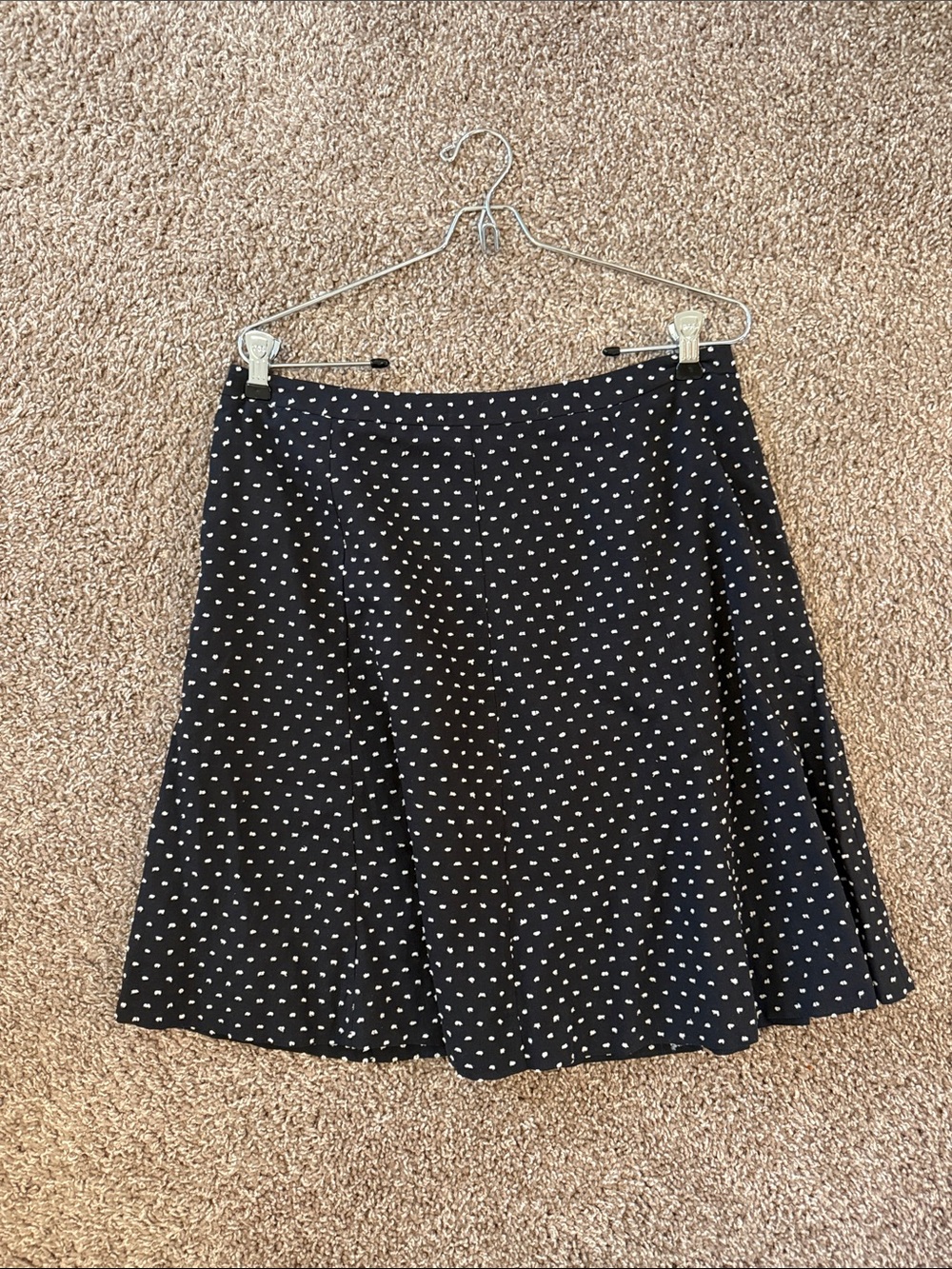 NWT Textured Black Polka Dot A-Line Skirt